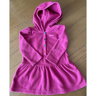 ベビーギャップ(babyGAP)の90サイズ babyGAP 長袖 ワンピース ピンク フード付き　パーカー(ワンピース)