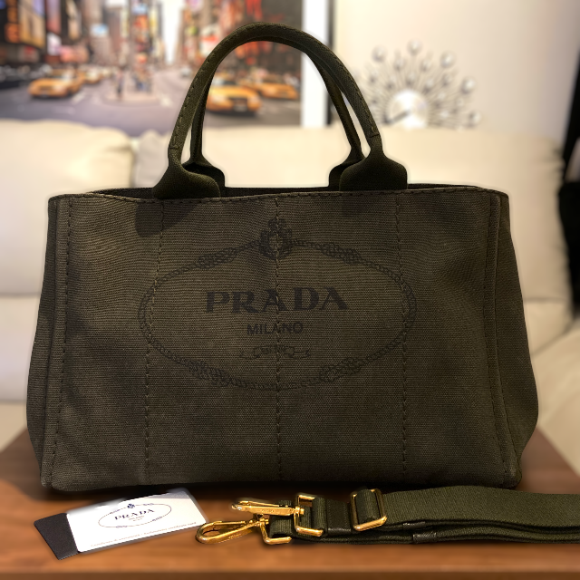 割引 PRADA カーキ 2wayバッグ カナパ プラダ PRADA 極美品♡ - トート