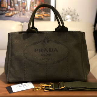 プラダ(PRADA)の極美品♡ PRADA プラダ カナパ 2wayバッグ カーキ(トートバッグ)