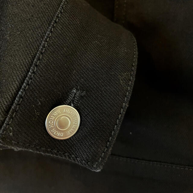 Dior(ディオール)の美品 Dior ディオール ボアデニムジャケット 黒色 ロゴ 46 Mサイズ メンズのジャケット/アウター(Gジャン/デニムジャケット)の商品写真