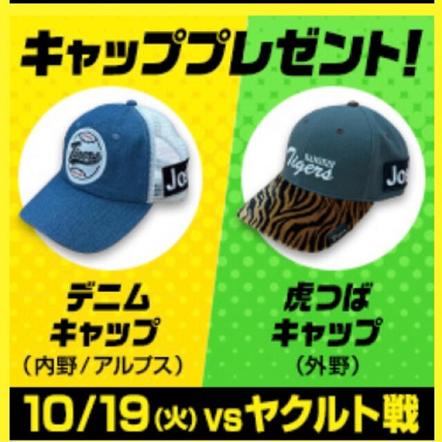 阪神タイガース対ヤクルトスワローズ☆10月19日（火）ライト外野ペアチケット