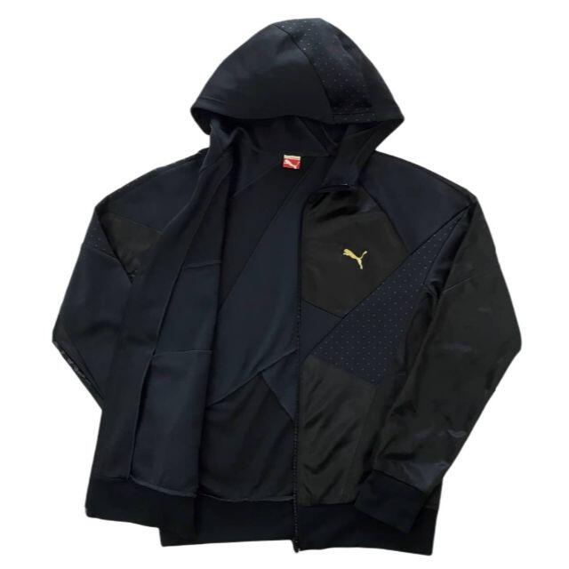 PUMA(プーマ)のPUMAプーマパッチワークパーカー付きトラックジャケットジャージ黒Lサイズ メンズのトップス(ジャージ)の商品写真