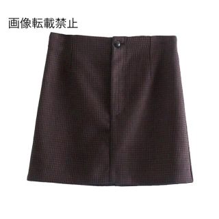 ザラ(ZARA)の🎃10月新作👻6361◆brown ブラウン チェック柄 ミニスカート(ミニスカート)