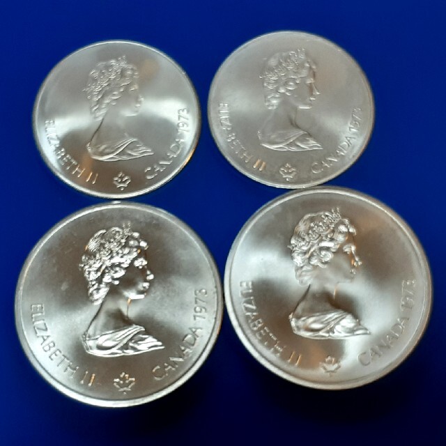 モントリオールオリンピック 記念銀貨、10ドル、5ドル、各2枚