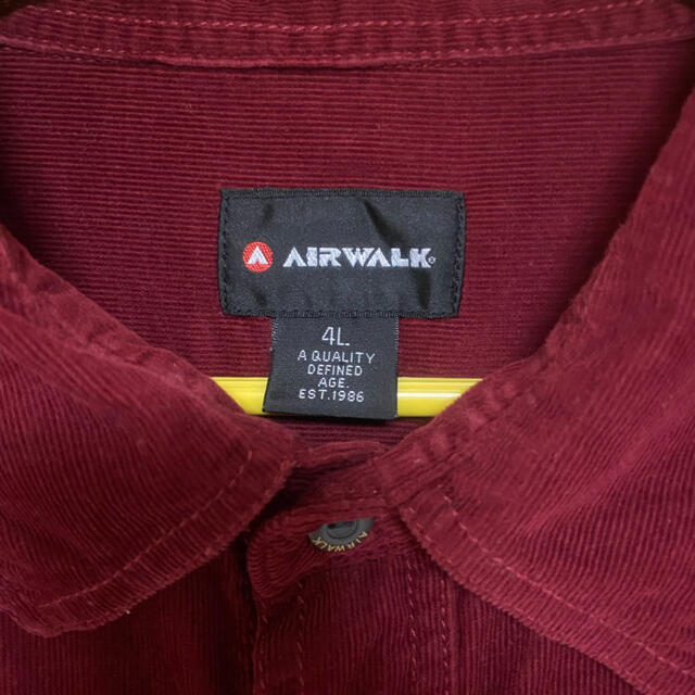 AIRWALK(エアウォーク)の赤色　コーデュロイ　4L 大きいサイズ メンズのトップス(シャツ)の商品写真