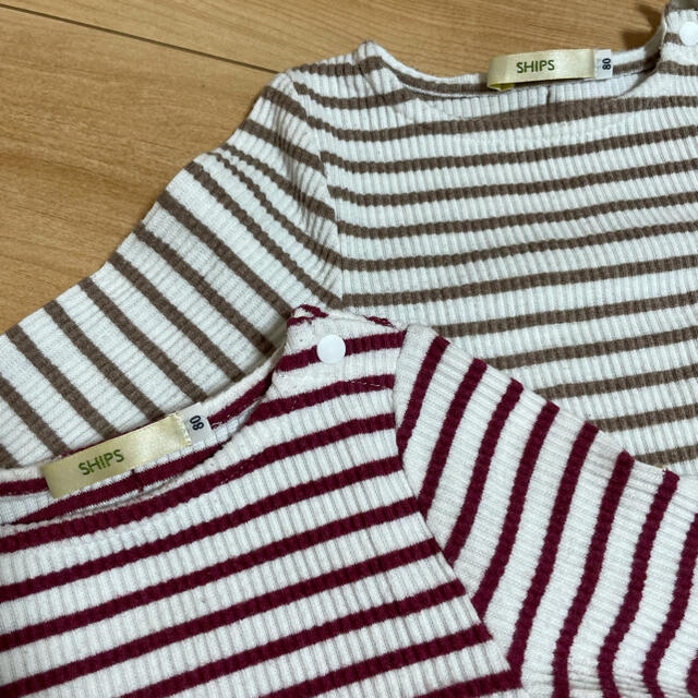 SHIPS KIDS(シップスキッズ)の【SHIPS KIDS】ボーダー リブ フリル カットソー キッズ/ベビー/マタニティのベビー服(~85cm)(シャツ/カットソー)の商品写真