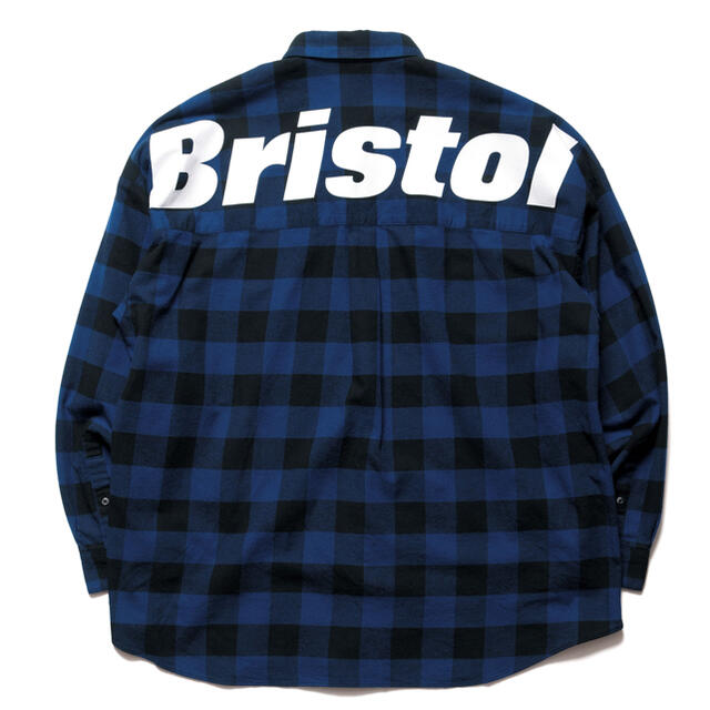 F.C.R.B.(エフシーアールビー)のL FCRB BIG LOGO FLANNEL BAGGY SHIRT ブルー メンズのトップス(シャツ)の商品写真