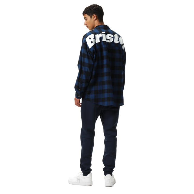 F.C.R.B.(エフシーアールビー)のL FCRB BIG LOGO FLANNEL BAGGY SHIRT ブルー メンズのトップス(シャツ)の商品写真