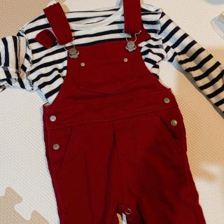 プチバトー(PETIT BATEAU)のプチバトー コーデュロイサロペット (ロンパース)