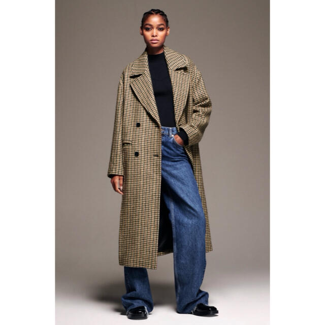 ZARA 千鳥格子柄 ロングコートオーバーサイズ xs レディース