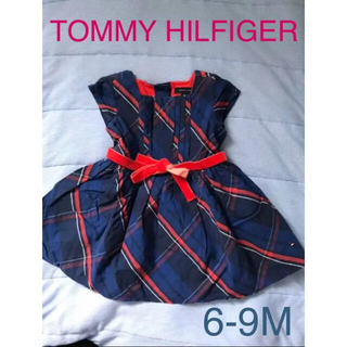 トミーヒルフィガー(TOMMY HILFIGER)のトミー　ワンピース　チェック　6-9M(ワンピース)