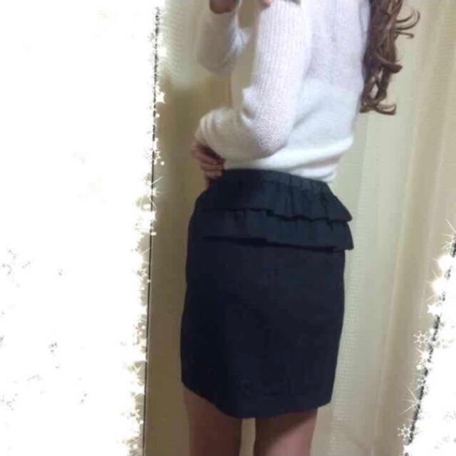 【後ろフリル】ウール地スカート☆グレー☆F レディースのスカート(ミニスカート)の商品写真