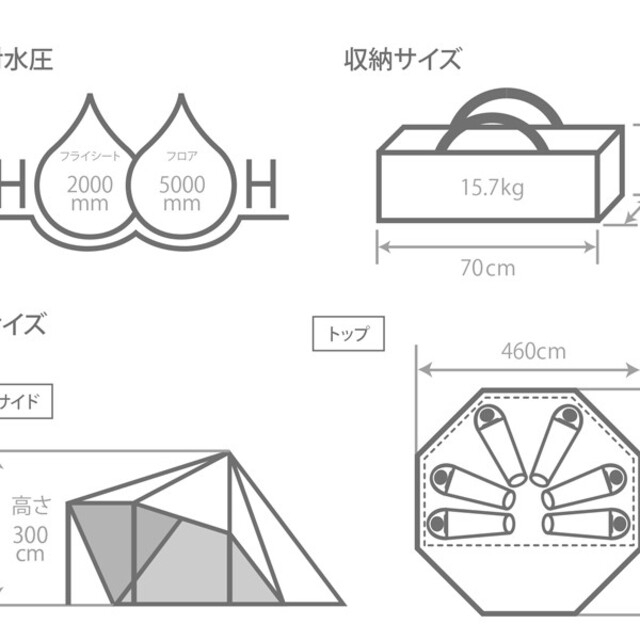 DOPPELGANGER(ドッペルギャンガー)のDOD   ヤドカリテント   カーキグレー   T6-662-GY スポーツ/アウトドアのアウトドア(テント/タープ)の商品写真