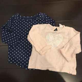 ギャップキッズ(GAP Kids)の値下げしました！ベビーギャップ　H&M  薄手カットソー　ロンT 2枚セット(Tシャツ/カットソー)