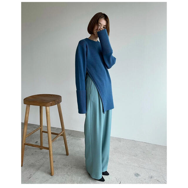 CLANE☆新品タグ付きBASIC TUCK PANTSサイズ0ブルー www