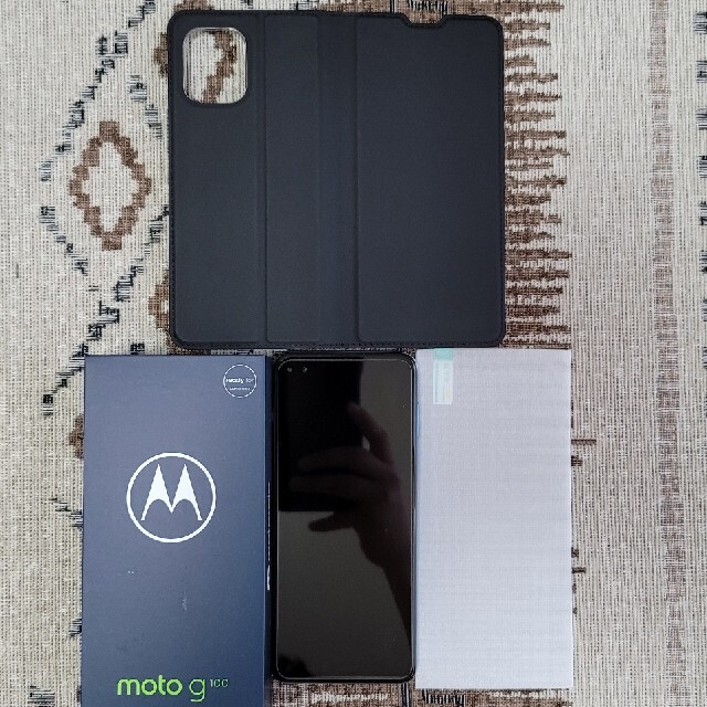 【超特価】 Motorola - g100（手帳型ケース・ガラスフィルム付） （ほぼ未使用）moto スマートフォン本体