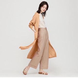 ユニクロ(UNIQLO)のUNIQLO ユニクロ　UVスリットロングカーディガン　ベージュ(カーディガン)