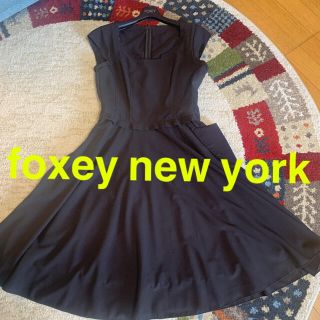 フォクシー(FOXEY)のfoxey new york 限定ワンピース 稀少42サイズ　ブラウン(ひざ丈ワンピース)