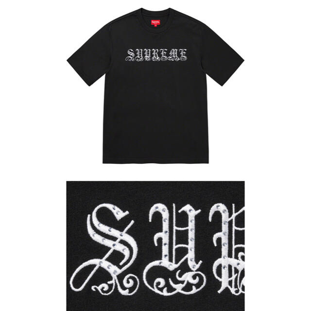 専用Supreme Old English Rhinestone S/STop