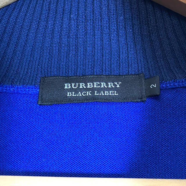 BURBERRY BLACK LABEL(バーバリーブラックレーベル)のバーバリーブラックレーベル BURBERRY ハーフジップ ニット ブルー M メンズのトップス(ニット/セーター)の商品写真