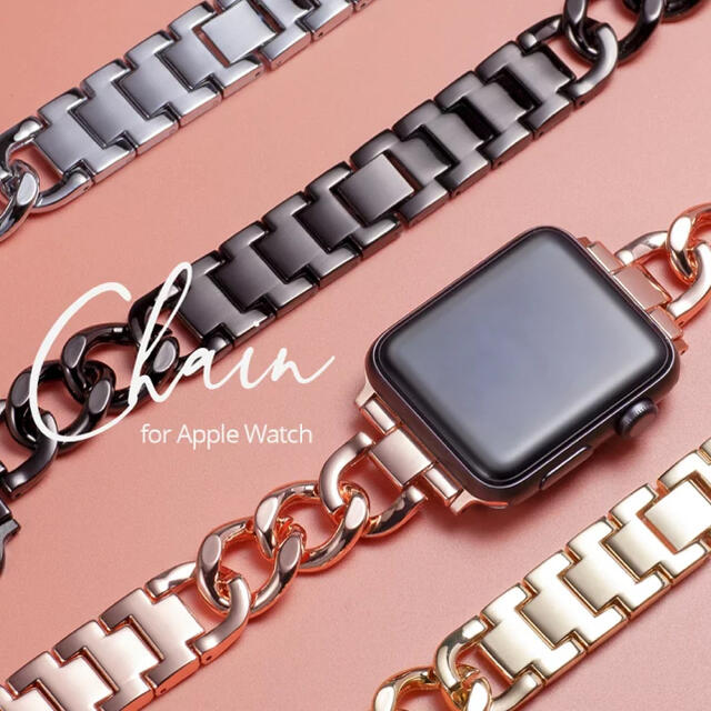 Apple Watch(アップルウォッチ)のApple Watchバンド ベルト シルバー 銀 メタル チェーン おしゃれ レディースのファッション小物(腕時計)の商品写真