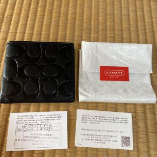 コーチ(COACH)のcoach コーチ　メンズ　二つ折り財布　未使用品　箱なし(折り財布)