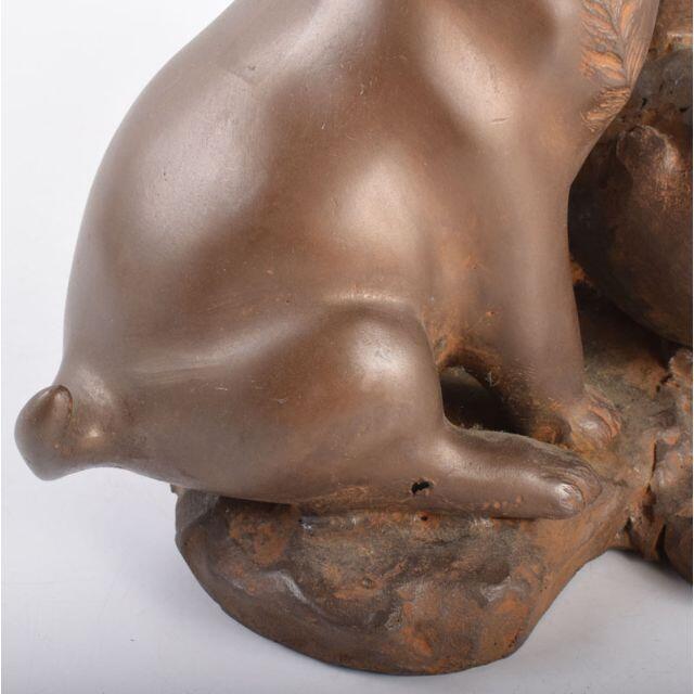 金工 古銅 遊子犬 置物 約8.2kg D R3961 金工 古銅 遊子犬 置物 約8.2kg D R3961