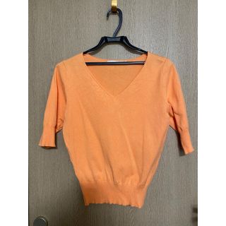 マウジー(moussy)のマウジー　ニット　半袖　オレンジ(Tシャツ(半袖/袖なし))