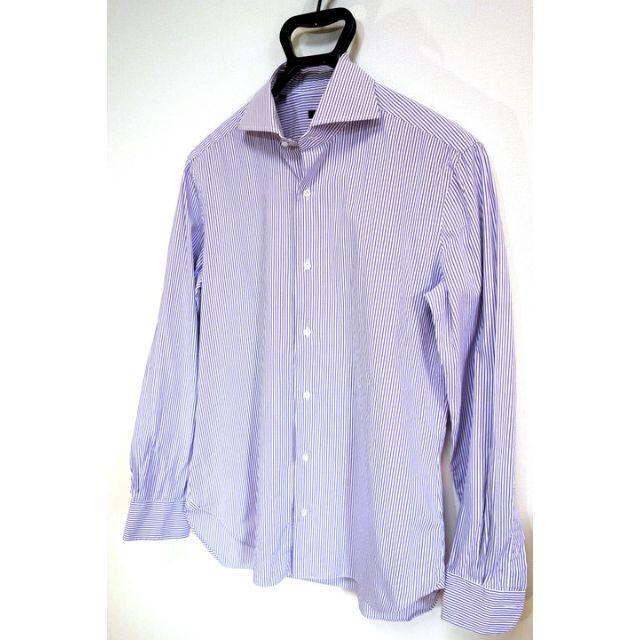 BARBA(バルバ)の■thmr様専用■バルバ　ロンドンストライプシャツ　白紫　BARBA メンズのトップス(シャツ)の商品写真