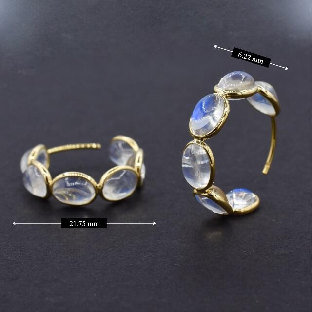 人気商品ランキング ロイヤルムーンストーン K18YG イエローゴールド フープピアス アクセサリー