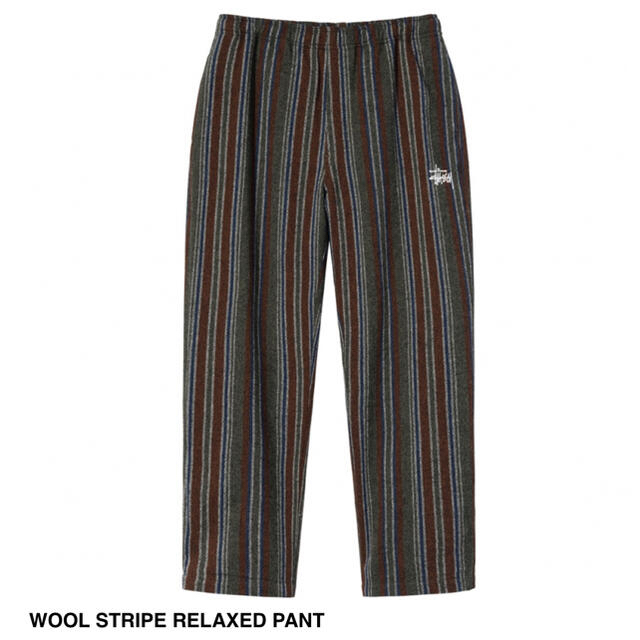 stussyStussy 21AW Wool Strip Relaxed Pants