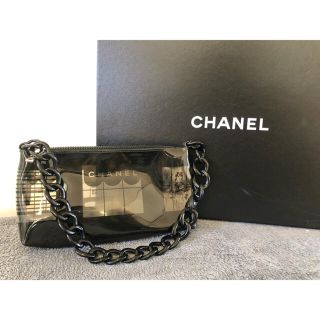 CHANEL ウインドウズライン プラチェーントートバッグ ビニール