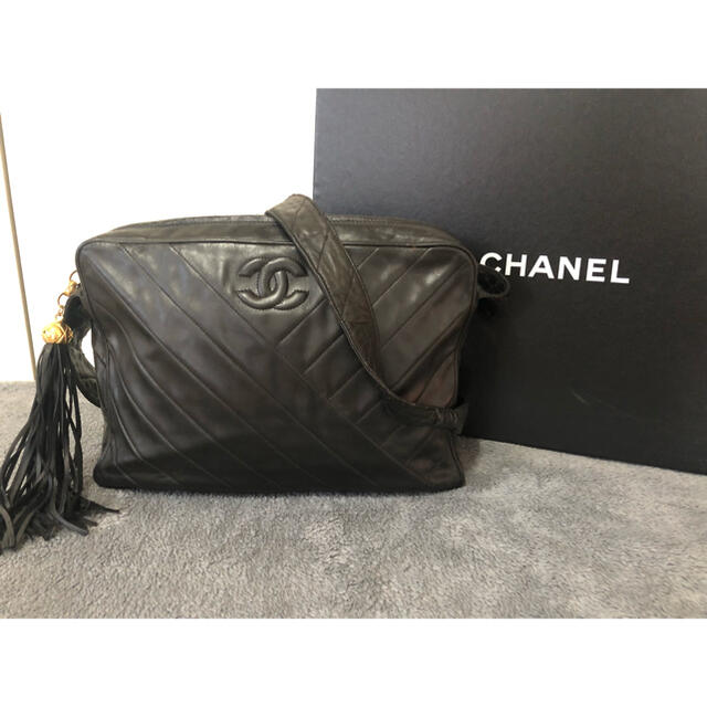 二重蓋CHANELシャネルラムスキンココチャームショルダー