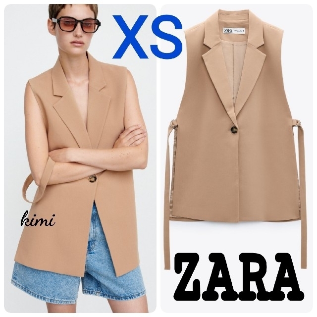 ZARA - ZARA (XS) スリット入りベスト スリットベスト サイドスリット ジレの通販 by きみ's shop｜ザラならラクマ