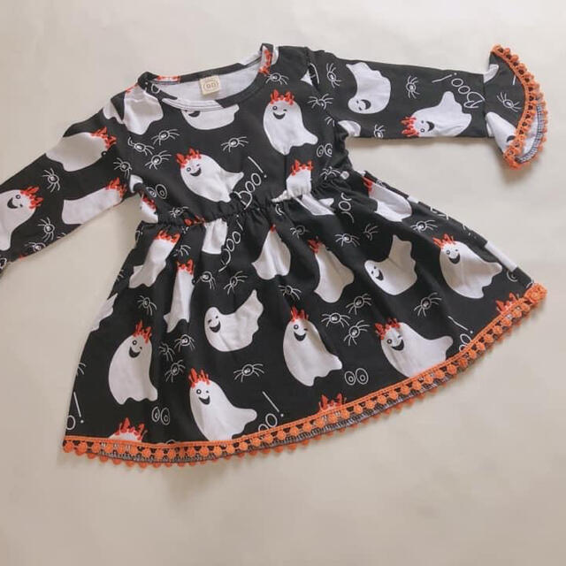 新品　ワンピース　ハロウィン　女の子　キッズ　おばけ　幽霊　可愛い　110 キッズ/ベビー/マタニティのキッズ服女の子用(90cm~)(ワンピース)の商品写真