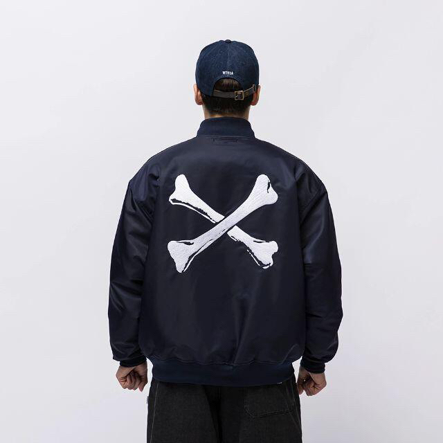 W)taps(ダブルタップス)のL☆ネイビー☆TEAM JACKET NYLON. TWILLWTAPS メンズのジャケット/アウター(ナイロンジャケット)の商品写真