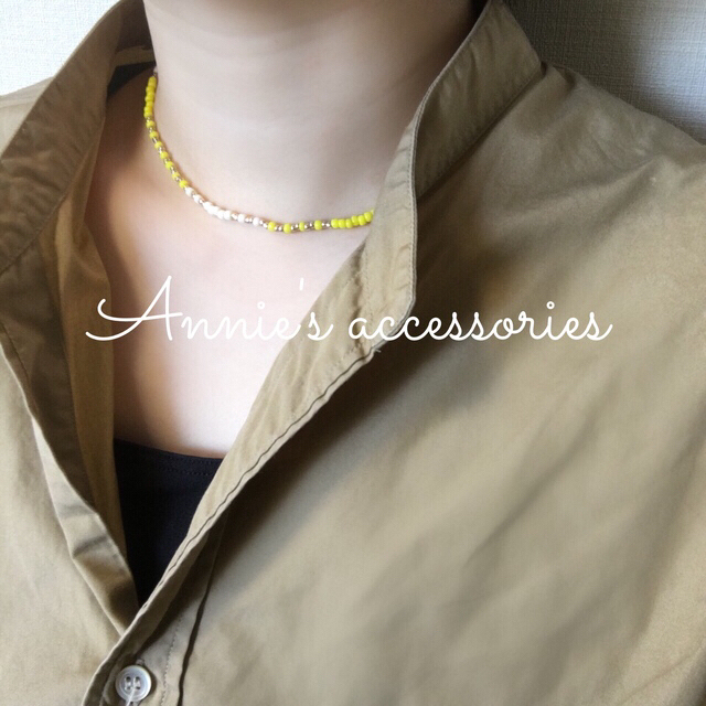 【Handmade】ビーズネックレス　ビーズブレスレット　ビーズアクセサリー ハンドメイドのアクセサリー(ネックレス)の商品写真