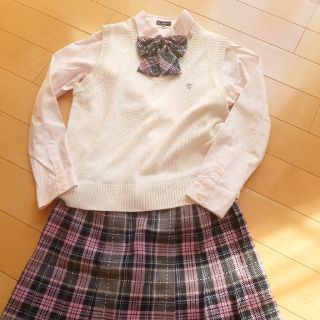 ザスコッチハウス(THE SCOTCH HOUSE)の4点セット(ブラウス、ベスト、スカート、リボン)　150(ドレス/フォーマル)