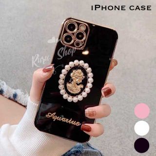 カメオ　パール　アンティーク　iPhoneケース　ピンク　韓国　かわいい　量産型(iPhoneケース)