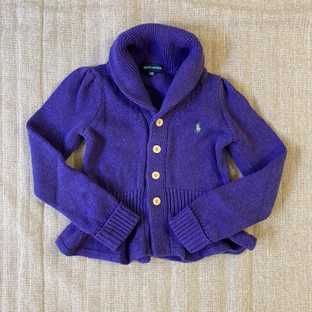 POLO RALPH LAUREN(ポロラルフローレン)のラルフローレン 女の子 110㎝ ペプラム ニット カーディガン キッズ/ベビー/マタニティのキッズ服女の子用(90cm~)(ニット)の商品写真