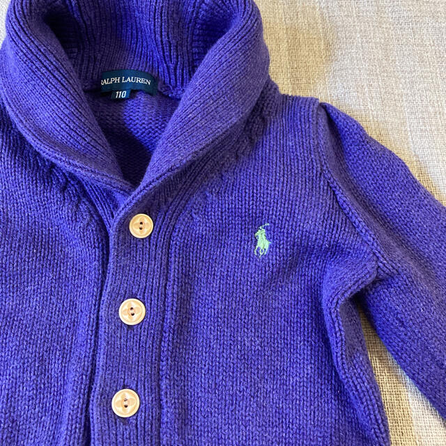 POLO RALPH LAUREN(ポロラルフローレン)のラルフローレン 女の子 110㎝ ペプラム ニット カーディガン キッズ/ベビー/マタニティのキッズ服女の子用(90cm~)(ニット)の商品写真