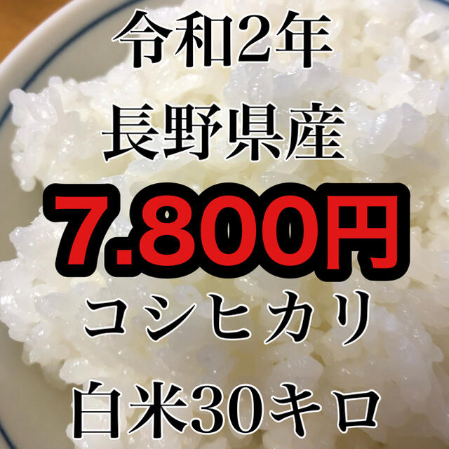 米/穀物【令和2年産】長野県産コシヒカリ白米30kg