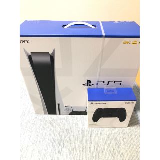 プレイステーション(PlayStation)の新品　PS5 本体 プレイステーション5 ディスクドライブ搭載版＋コントローラー(家庭用ゲーム機本体)