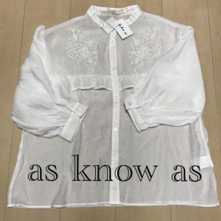 アズノウアズ(AS KNOW AS)のアズノウアズ  ブラウス　新品(シャツ/ブラウス(長袖/七分))