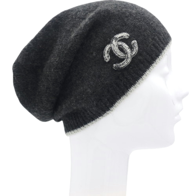 CHANEL(シャネル)のシャネル ココマークニットキャップ カシミヤ ブラック 40800069535 レディースの帽子(ニット帽/ビーニー)の商品写真