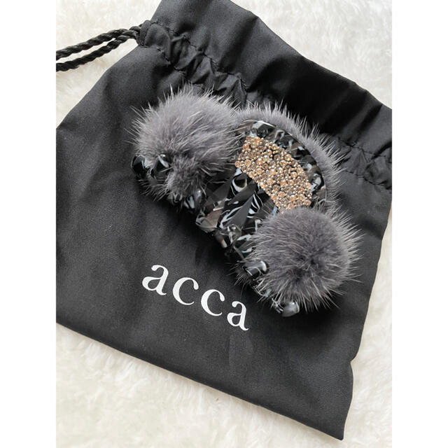 新品★ ACCA ミンクファークリップ スワロフスキー ファークリップ