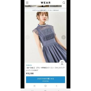 アンデミュウ(Andemiu)の定価15000円　Andemiu レースキリカエシフォンop(ロングドレス)