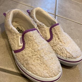 ヴァンズ(VANS)のVANS キッズ　19cm スニーカー　スリッポン　パープル　もこもこ(スニーカー)