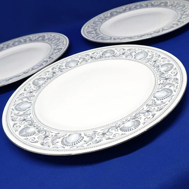 インテリア/住まい/日用品未使用 美品 WEDGWOOD ウェッジウッド ドルフィン 大皿 黒壺 3枚