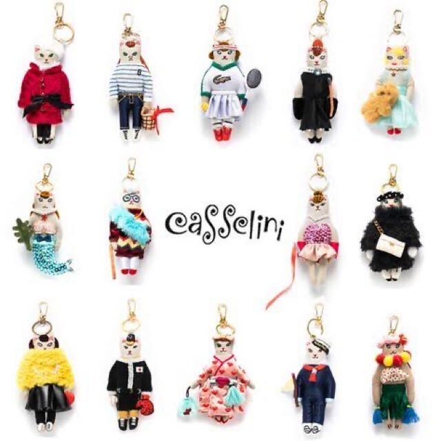 Casselini(キャセリーニ)のキャセリーニ♡スキーCATチャーム♡Casselini ハンドメイドのファッション小物(バッグチャーム)の商品写真